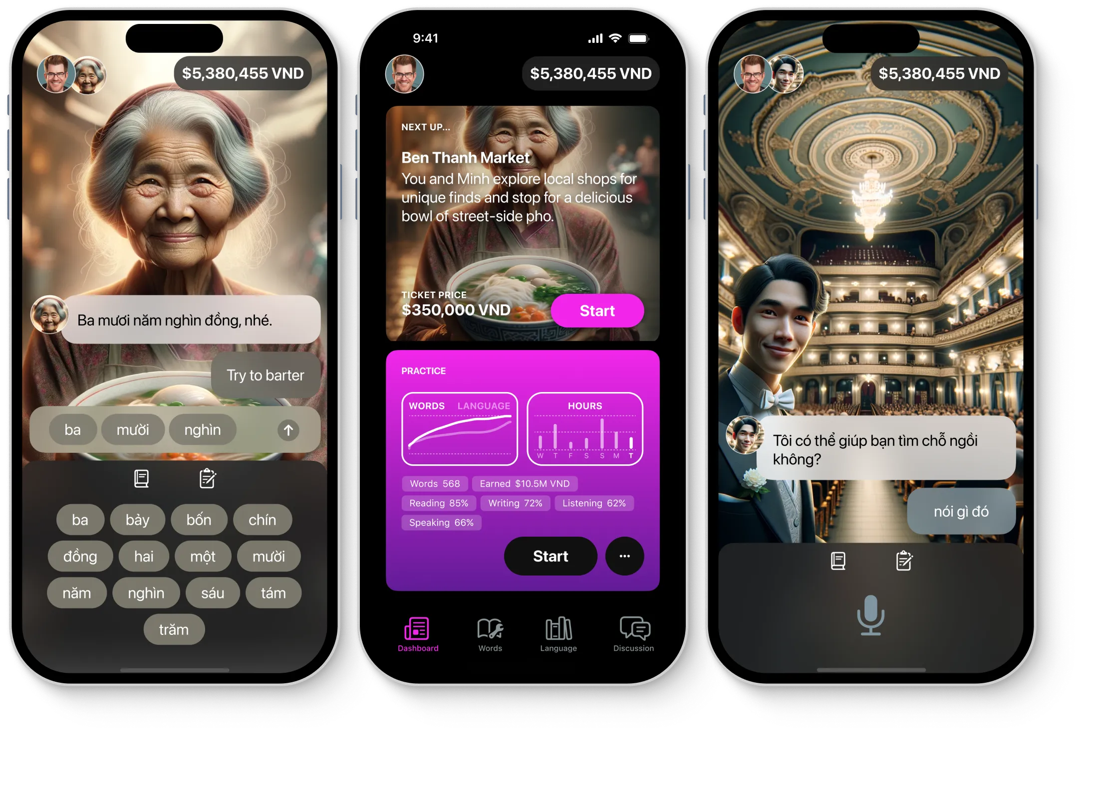 3 phones demonstrating service